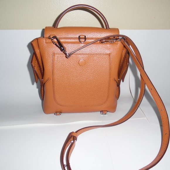 Tod's Brown Leather Mini Wave Top Handle Studs Backpack Crossbody Handbag Purse - Picture 7 of 16